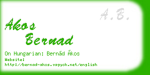 akos bernad business card