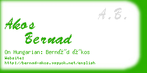 akos bernad business card